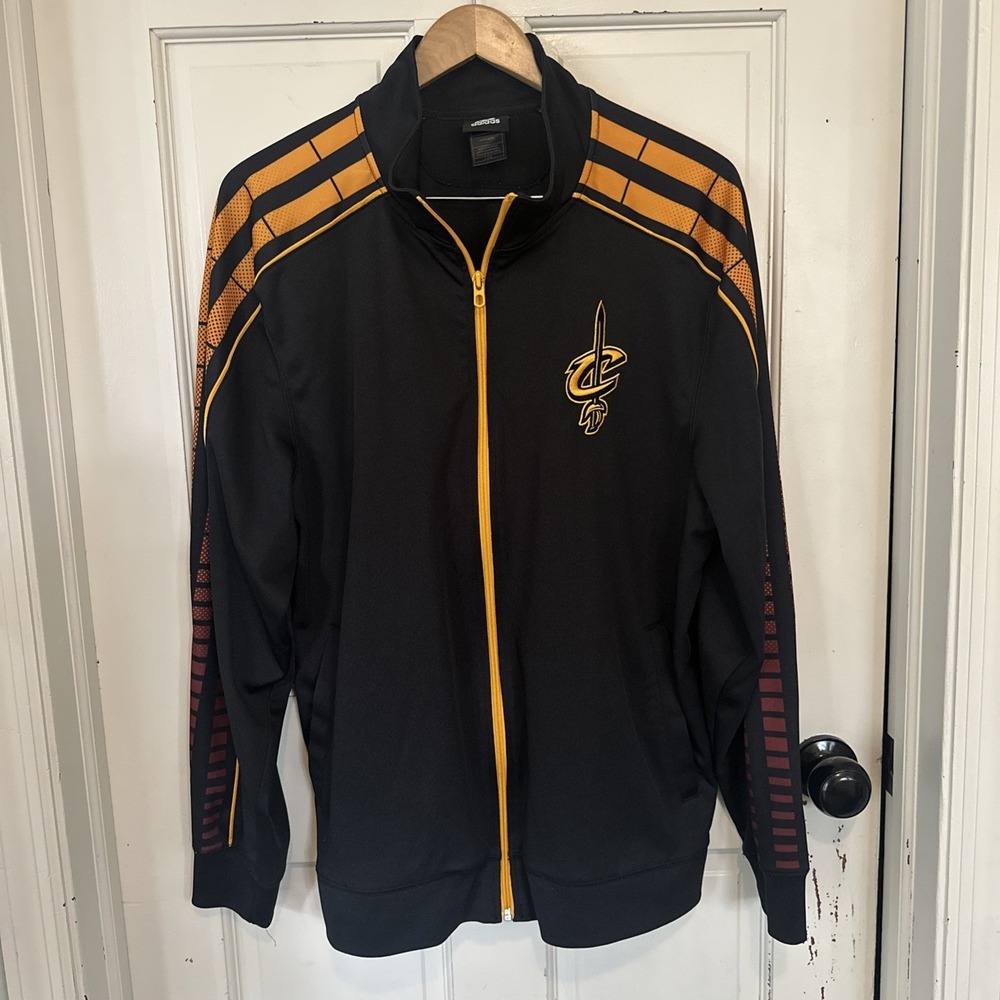 ADIDAS CLEVELAND CAVALIERS NBA Zip Up Jacket Adult SIZE‎ LARGE BLACK